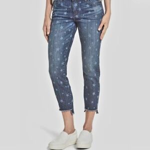 Star Print Denim Jeans